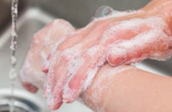 Soapy hands washing