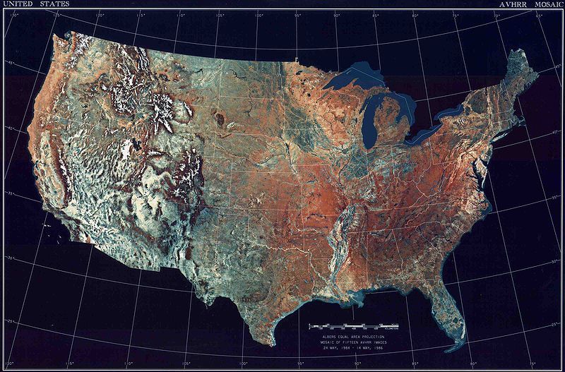 USA topographic map