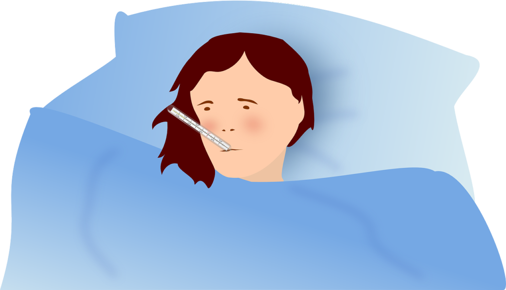 flu cold patient bed influenza sick