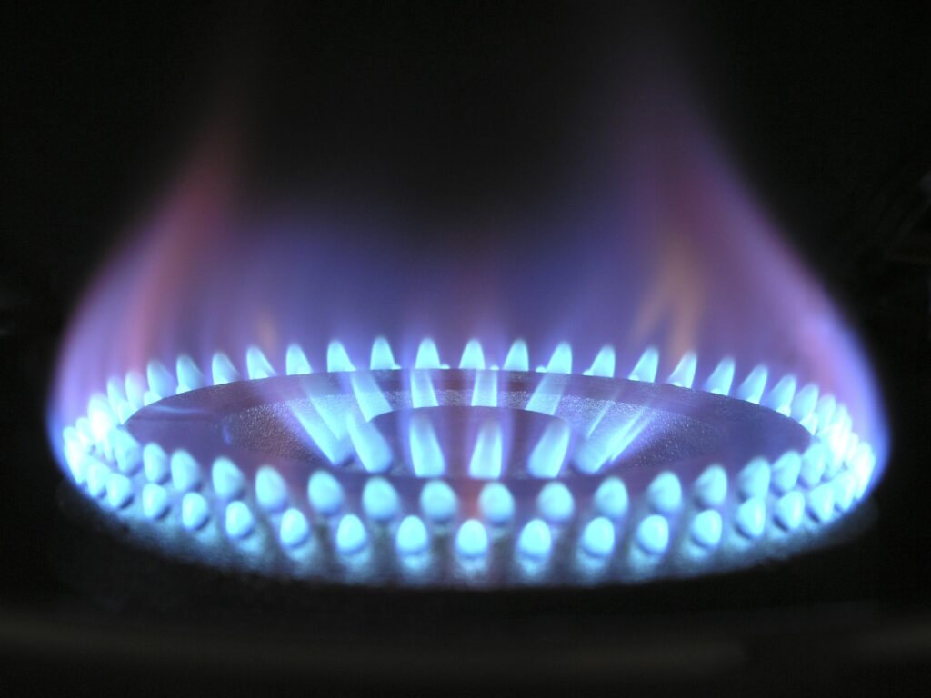Picture of a gas stove flame.