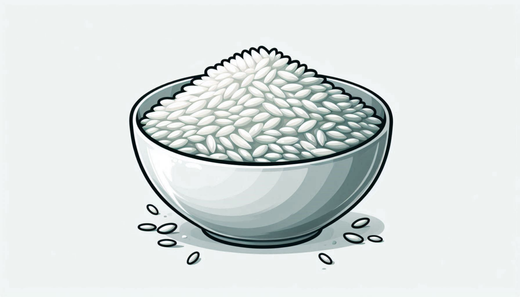 Illustration of a bowl of white rice